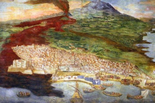 Etnamarmi Catania - Antica stampa dell'eruzione dell'Etna del 1669